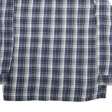 BREMO Mens Shirt Blue Check Long Sleeve L