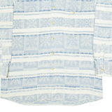 DONNELLY Mens Shirt Blue Fair Isle Long Sleeve L