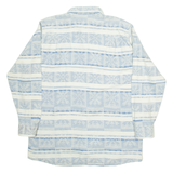 DONNELLY Mens Shirt Blue Fair Isle Long Sleeve L