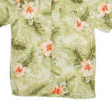 CARIBBEAN JOE Mens Hawaiian Shirt Green Floral M