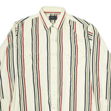 ROPE Mens Shirt Beige Striped Long Sleeve L
