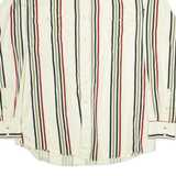 ROPE Mens Shirt Beige Striped Long Sleeve L