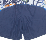 NIKE Mesh Lined Floral Panel Mens Swimming Shorts Blue Relaxed L W28