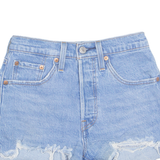LEVI'S Cut Off 501 Womens Denim Shorts Blue Regular XXS W24
