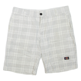 DICKIES Mens Casual Shorts White Check L W36