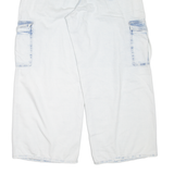 DKNY Cargo Womens Jeans White Regular Wide-Leg Acid Wash W32 L29