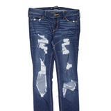 HOLLISTER Distressed Womens Jeans Blue Slim Skinny W25 L28