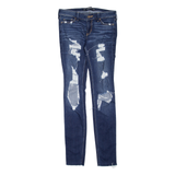 HOLLISTER Distressed Womens Jeans Blue Slim Skinny W25 L28