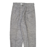 Mens Trousers Grey Relaxed Tapered Viscose W30 L32