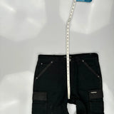 Unbranded Double Knee Cargo Trousers - 36W 30L Black Cotton