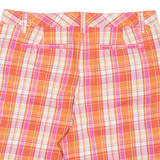 LANDS END Womens Casual Shorts Pink Check UK 14 W33