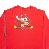 DISNEY Donald Mens T-Shirt Red Long Sleeve L