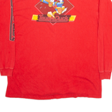 DISNEY Donald Mens T-Shirt Red Long Sleeve L