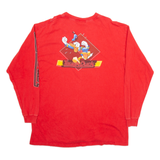 DISNEY Donald Mens T-Shirt Red Long Sleeve L
