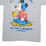 DISNEY Mickey Mouse It Must Be Morning My Tail Is Dragging Mens T-Shirt Grey ONE SIZE