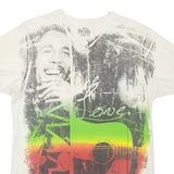 Bob Marley Womens Band T-Shirt Beige V-Neck M