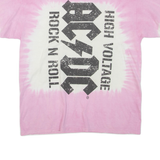 ACDC Womens Band T-Shirt Pink Crew Neck L