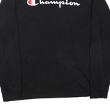 CHAMPION Mens T-Shirt Black Long Sleeve L