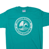 HANES Alston School Mens T-Shirt Green USA L