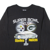 NFL Super Bowl Mens T-Shirt Black Long Sleeve USA L