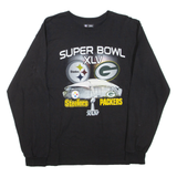 NFL Super Bowl Mens T-Shirt Black Long Sleeve USA L