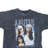 Aaliyah Princess Of R&B Womens Band T-Shirt Grey XL