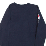 CHAMPION Mens T-Shirt Blue Long Sleeve S
