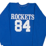 RUSSELL ATHLETIC Rockets Mens T-Shirt Blue 3/4 Sleeve V-Neck M