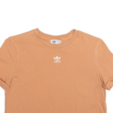 ADIDAS Cropped Womens T-Shirt Orange UK 14
