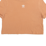 ADIDAS Cropped Womens T-Shirt Orange UK 14