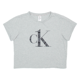 CALVIN KLEIN Cropped Womens T-Shirt Grey L