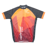 TEXNER Full Zip Cycling Mens Jersey Orange S