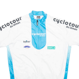 TEXNER Full Zip Cycling Mens Jersey White 1/4 Zip M