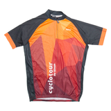TEXNER Full Zip Cycling Mens Jersey Orange M
