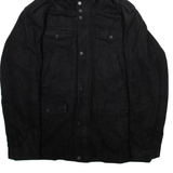 GUESS Mens Chore Coat Black Wool Hooded XL