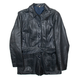 DRESS Womens Trench Coat Black Leather 90s M