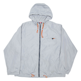 CHAMPION Mens Track Jacket Silver Nylon Hooded XL