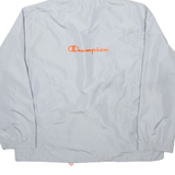 CHAMPION Mens Track Jacket Silver Nylon Hooded XL