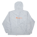 CHAMPION Mens Track Jacket Silver Nylon Hooded XL
