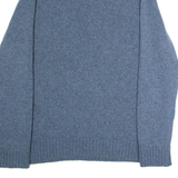 BOSS Misha Womens Jumper Blue 1/4 Zip Tight Knit Wool 3XL