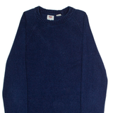 LEVI'S Mens Jumper Blue Crew Neck Tight Knit S