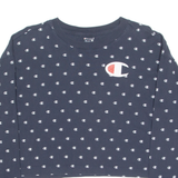 CHAMPION Cropped Womens T-Shirt Blue Crew Neck S