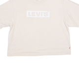 LEVI'S Cropped Womens T-Shirt Beige Crew Neck M