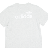 ADIDAS ORIGINALS Long Womens T-Shirt Grey Crew Neck UK 12