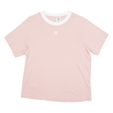 ADIDAS ORIGINALS Womens T-Shirt Pink Crew Neck UK 8