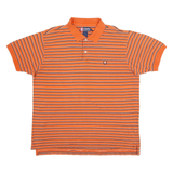 RALPH LAUREN CHAPS Mens Polo Shirt Orange Striped XL