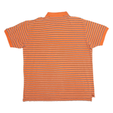 RALPH LAUREN CHAPS Mens Polo Shirt Orange Striped XL