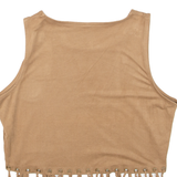 Cropped Tassel Womens Vest Brown Sleeveless M