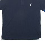 NAUTICA Mens T-Shirt Blue Button Neck M