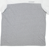 GUESS Womens T-Shirt Grey V-Neck L